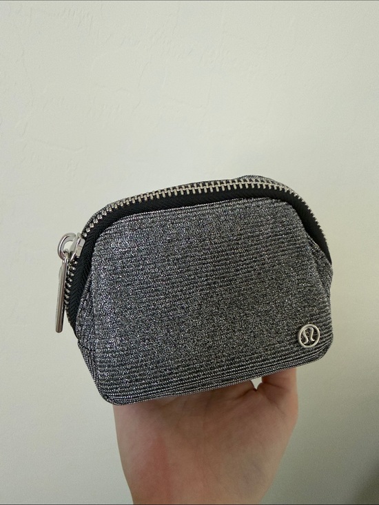 lululemon athletica Handbags - lululemon Metallic Silver Mini Zipper Pouch